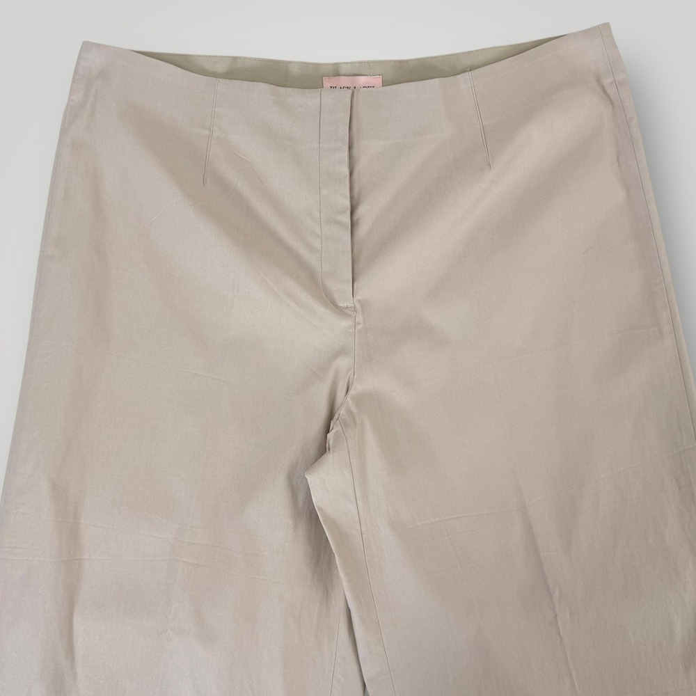 NEW Chicos Black Label Pants Womens 18 SHORT Beige Ponte Crop Wide Leg Business - Picture 3 of 8